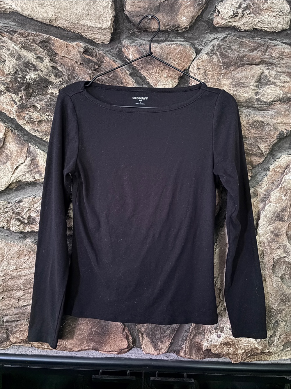 Old Navy Women's Snug Long Sleeve Black Tee
